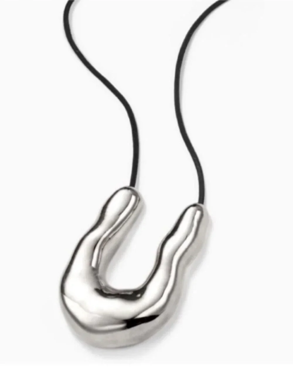 New! Molten Silver Cord Necklace (2013) NWOT